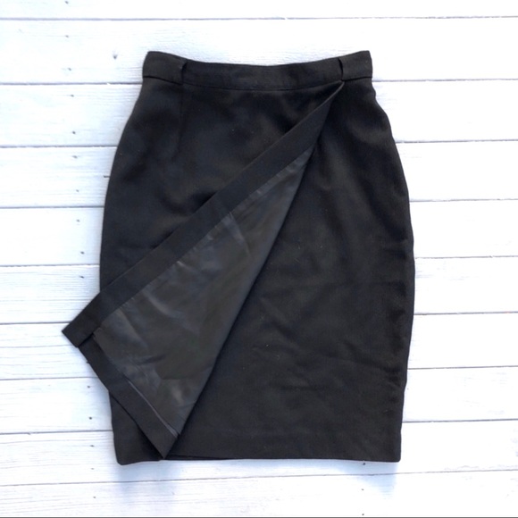 Vintage Burberry black wool wrap pencil skirt 6 - Picture 14 of 14